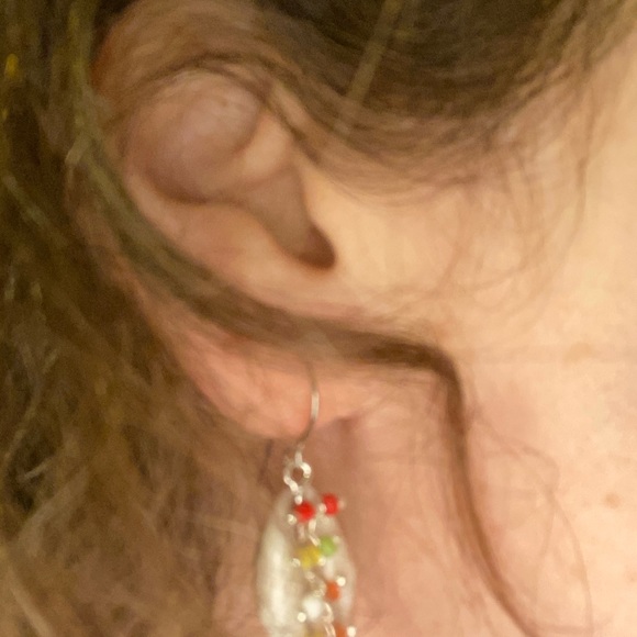 🐚 🐚 Handmade natural cowrie shell earrings - Picture 6 of 8